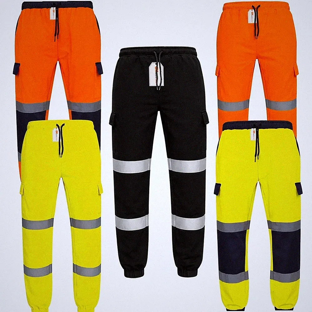 Hi Viz reflektierende Arbeits-Jogginghose Warnschutzhose für Herren PSA