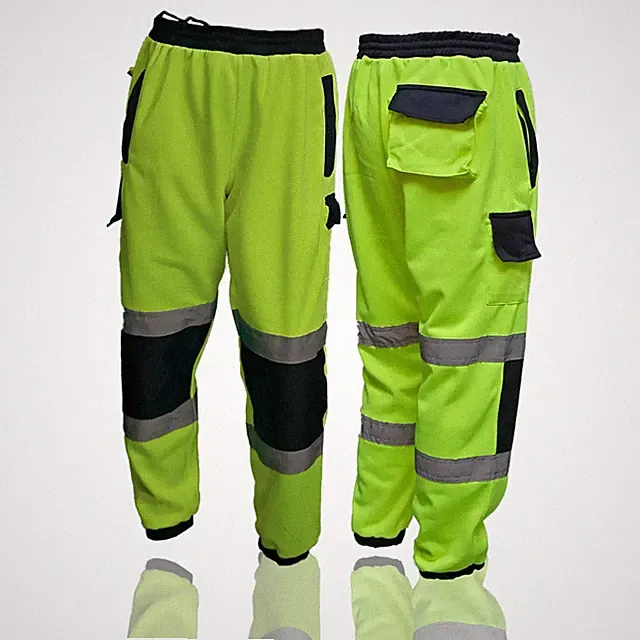 Hi Viz Vis Fleece Hose MRK Jogginghose Sicherheit Arbeit Jogger Sweat Pant UK