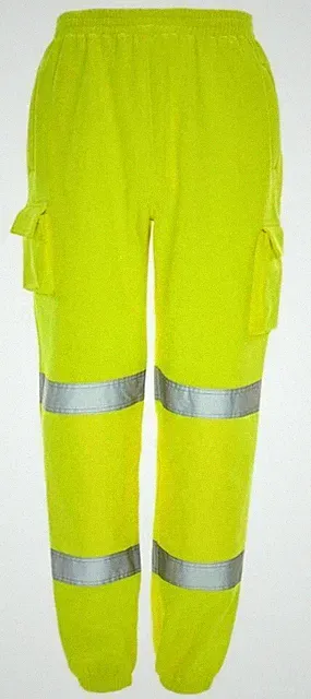 HI VIZ VIS JOGGINGHOSE JOGGINGHOSE ARBEITSKLEIDUNG FLEECEHOSE SICHERHEIT SWEAT PANTS