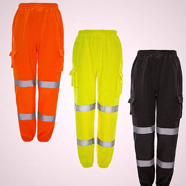 Hi Viz Vis Joggingunterteil Kampf Arbeitskleidung dicke Vlieshose Jogginghose