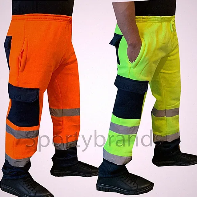 Hi Viz Warnschutz Herren Arbeits Fleece Hose Sicherheitshose Hose Jogginghose