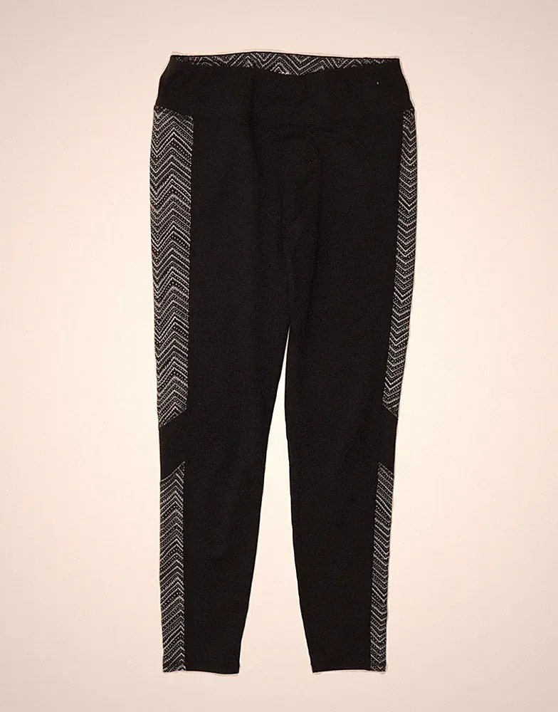Hollister Damen Leggings UK 12 Medium schwarz Chevron Polyester CS12