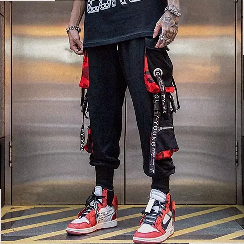 Hose Cargo Jogger Herren Streetwear Bleistifthose Casual Hip Hop Mehrfarbig