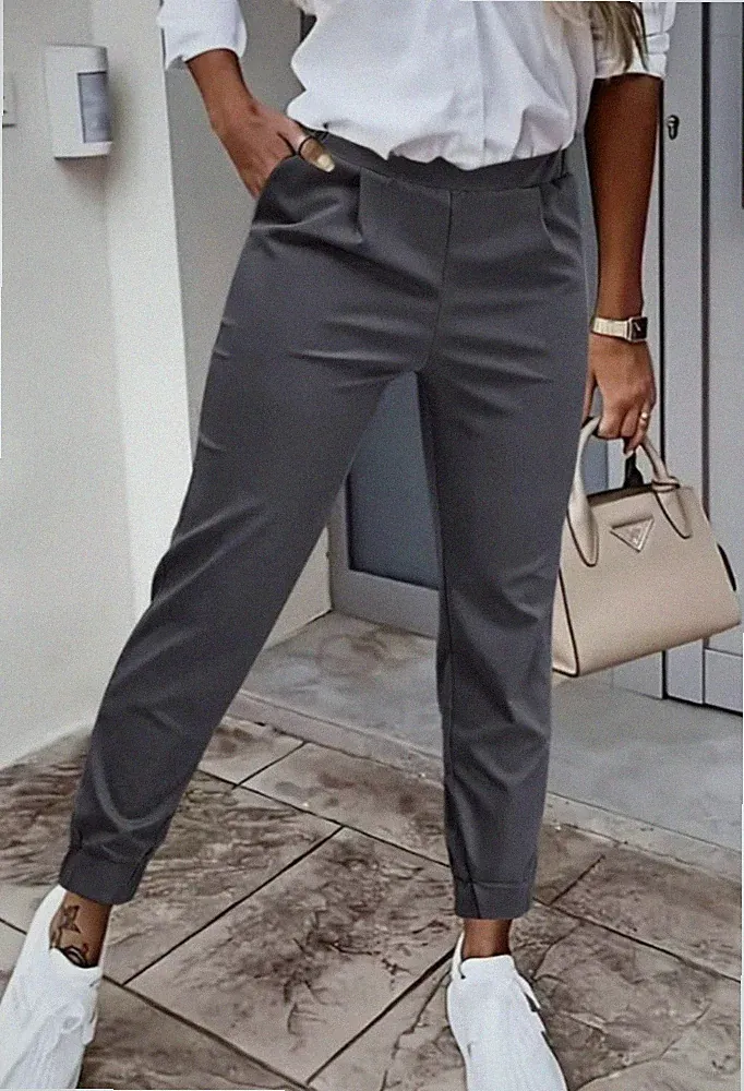 ❤️ Hose Damenhose Stoffhose Jogger Jogginghose ❤️ Gr. L 38 40 Grau ❤