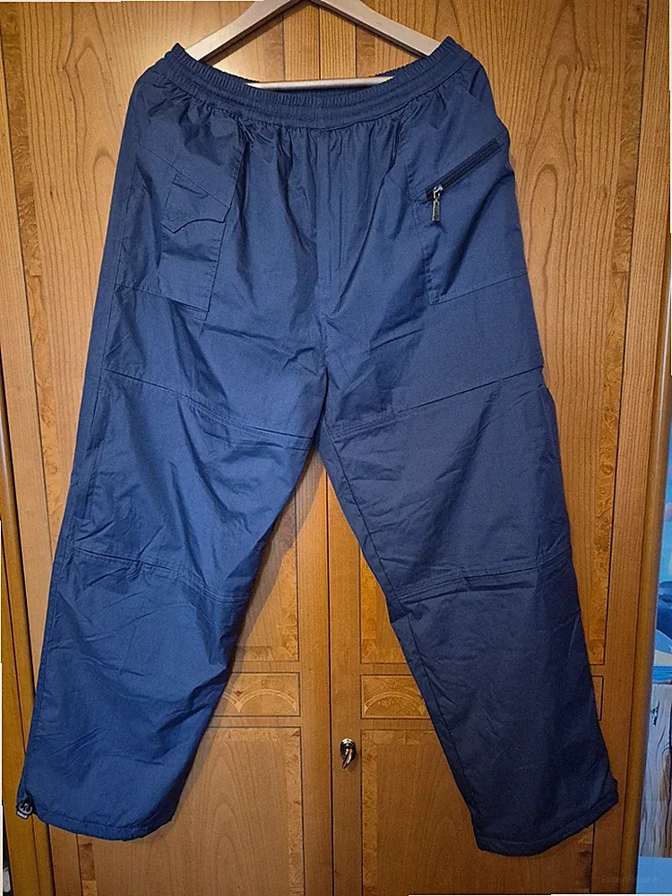 Hose Freizeit XL Sporthose warme Jogginghose Thermo blau Taschen Dehnbund