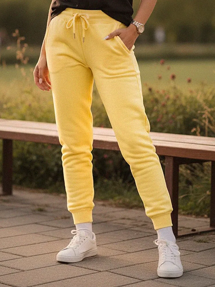 Hose jogginghose S Sporthose Freizeithose Gelb Baumwollmischung 38