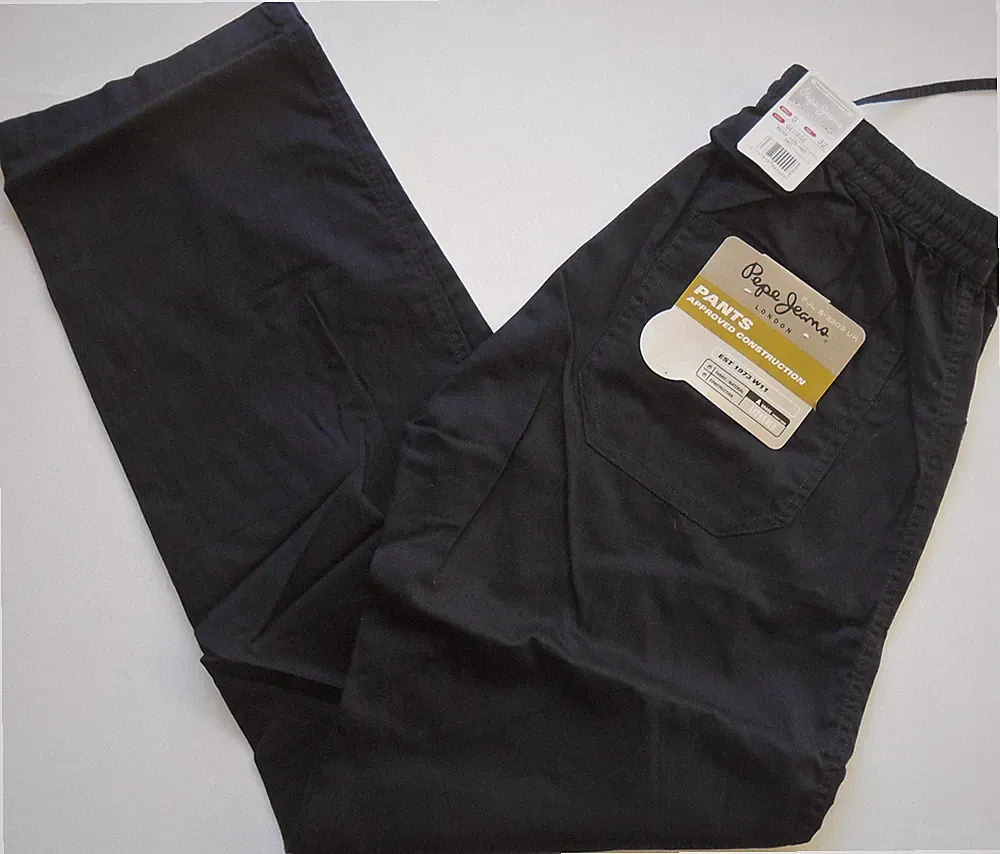 Hose mit Gummibund marine Kordelzug Baumwollhose Gr: Small Pepe
