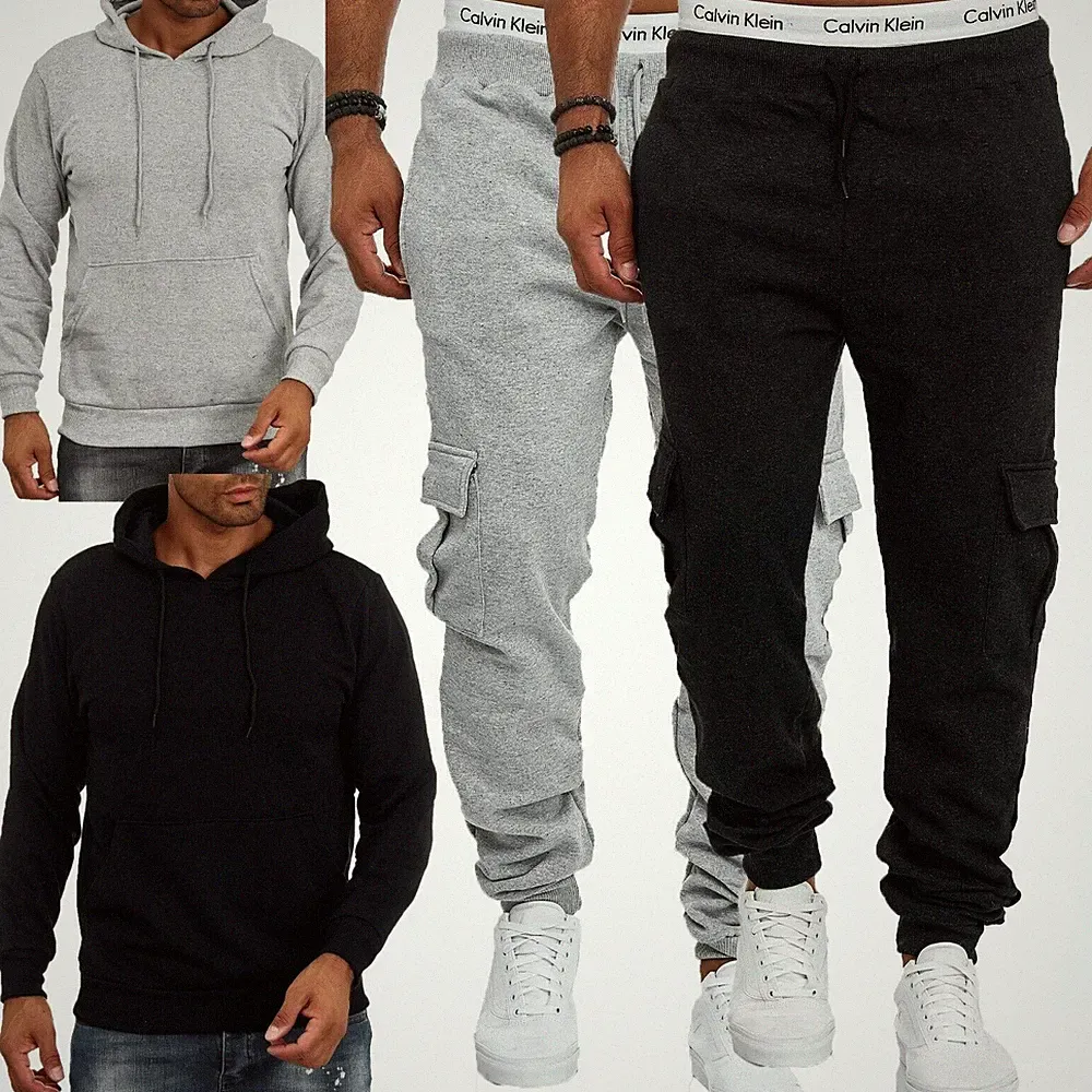 hose Pullover Jogging Anzug Hoodie Sweat Shir Zip Sport Lauf Cargo HOODY