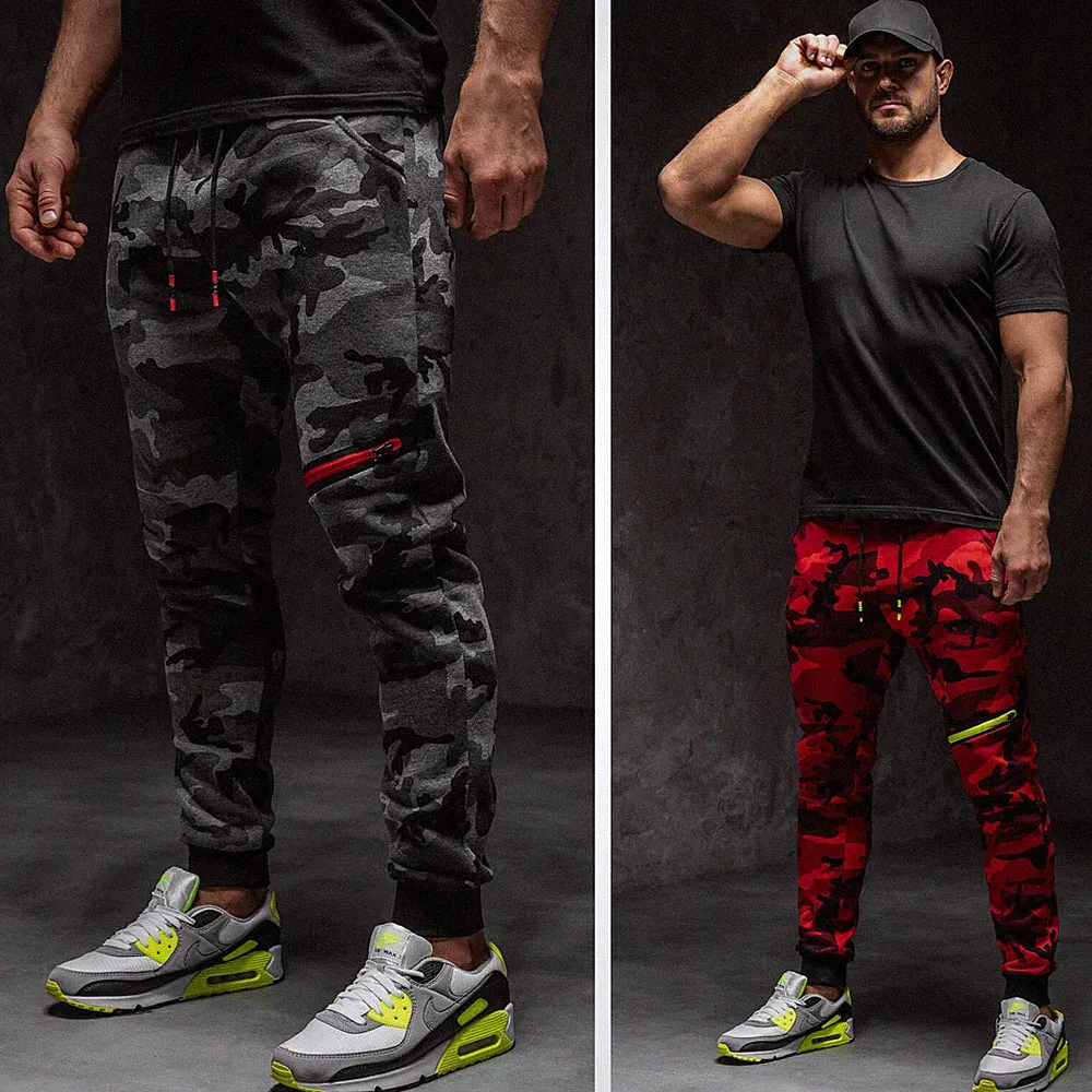 Hose Sporthose Trainingshose Jogger Fitness Classic Slim Fit Herren BOLF Camo