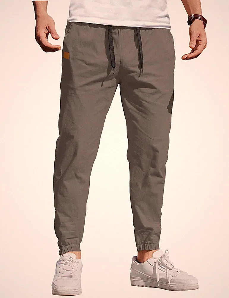 Hosen Herren Cargohose Jogginghose Baumwolle Elastischer Bund Casual Sweatpan...