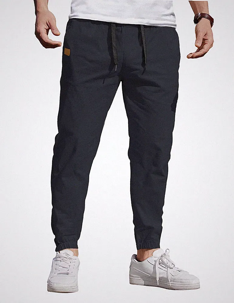 Hosen Herren Cargohose Jogginghose Baumwolle Elastischer Bund Casual Sweatpan...