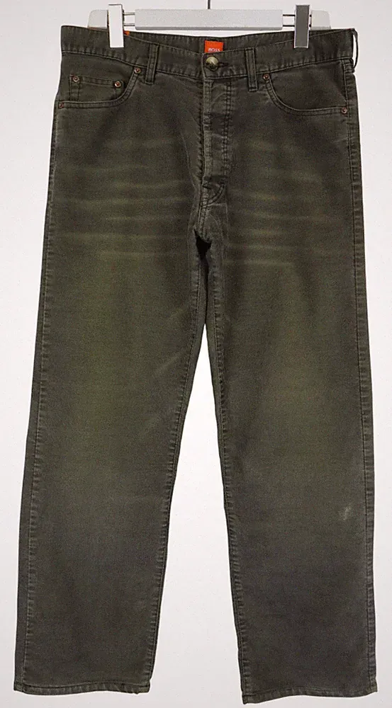 Hugo Boss Herren Anzughose W35/~L30 Grau Straight Fit Vintage Knöpfe