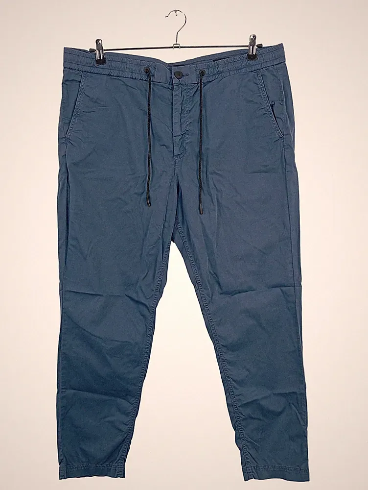 HUGO BOSS Herren Chino Jogginghose Blau Gr. 54 Baumwolle Casual