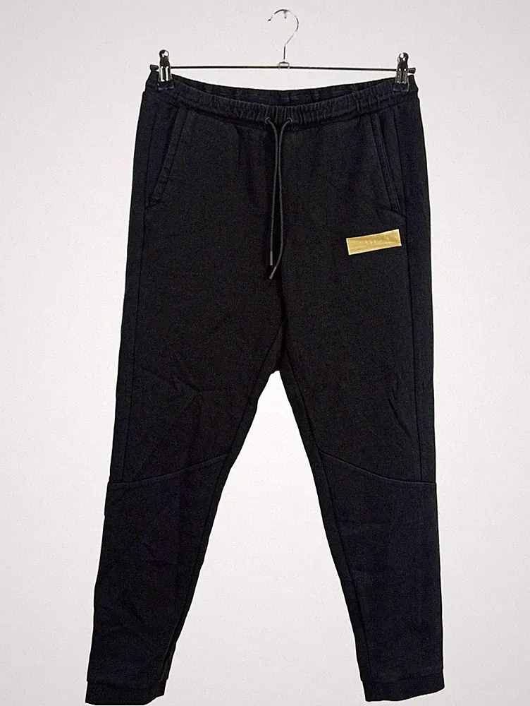 HUGO BOSS Herren Jogginghose Schwarz Logo Patch Gr. 50 L Sportlich
