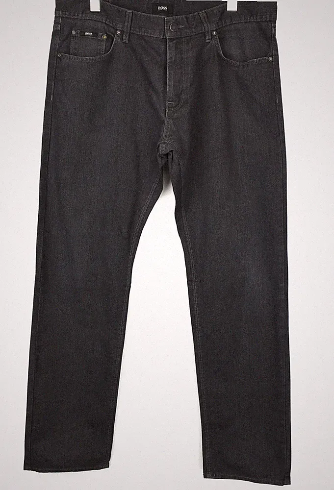 Hugo Boss Hose Herren W37/L32 Fischgrätenmuster Reguläre Passform Reißverschluss