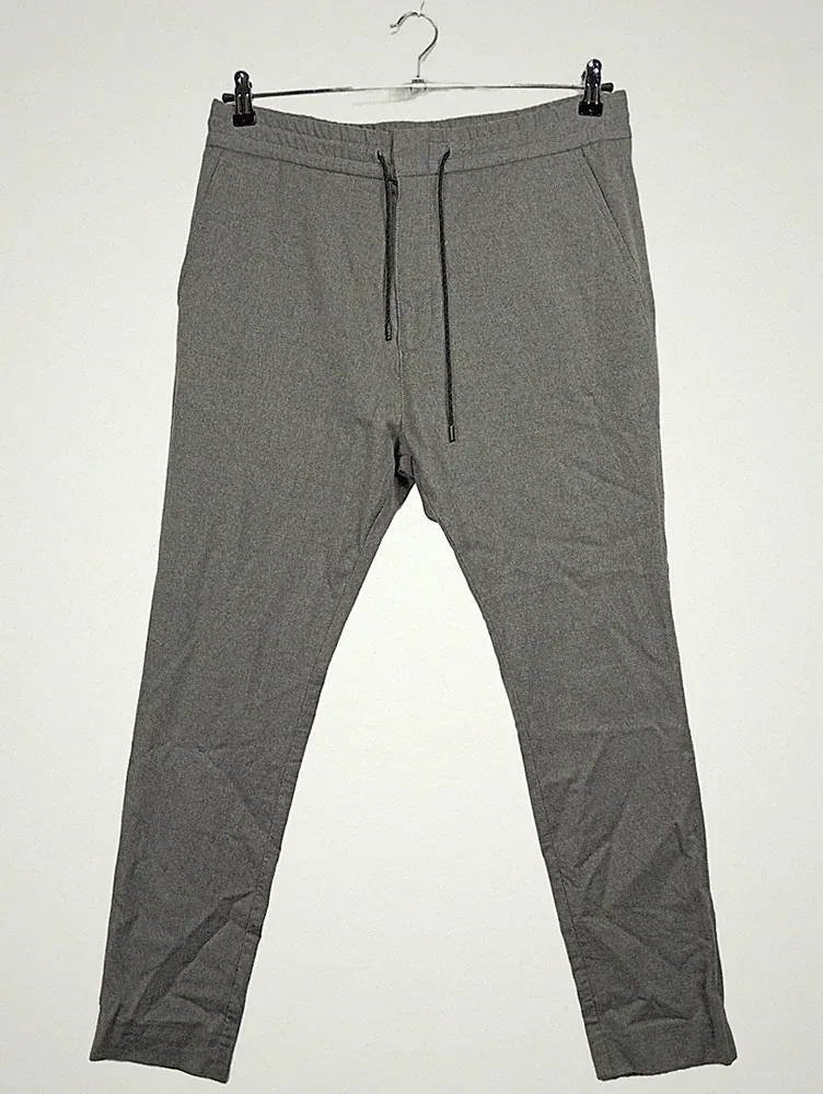 HUGO BOSS Jogginghose Herren Gr. 48 M Grau Casual Kordelzug Baumwolle