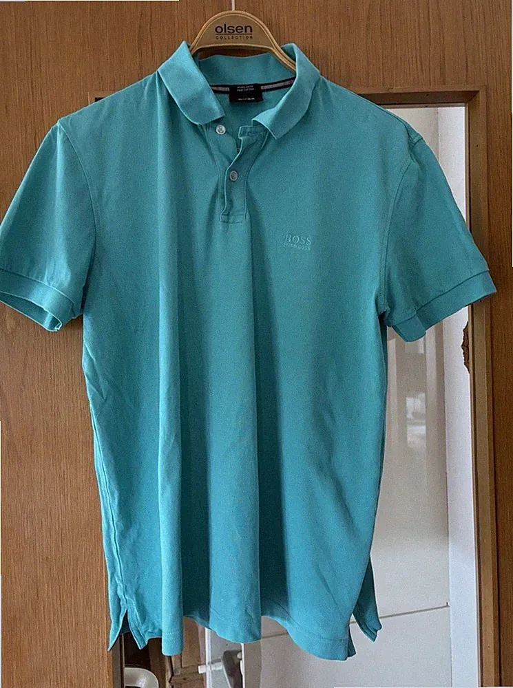 Hugo Boss Polo Shirt Herren XL petrol Regular Fit Pima Cotton XL