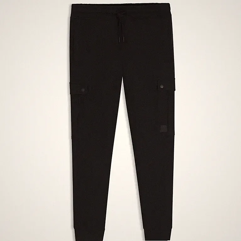 HUGO BOSS schwarze Seteam Cargo Jogginghose für Herren Größe Large neu ohne Etikett C749