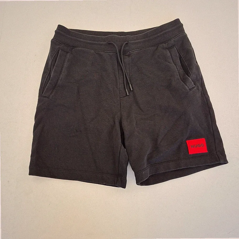 Hugo Boss Shorts Small Schwarz Herren 100% Baumwolle Kordelzug Jogginghose Logo