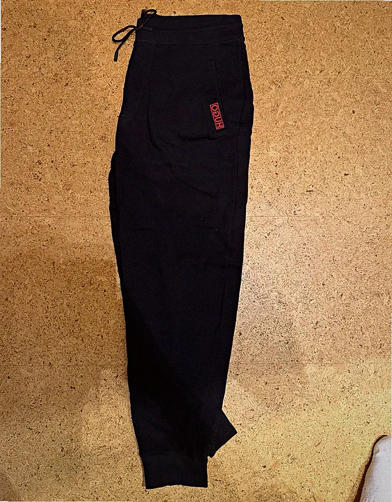 HUGO Herren Jogginghose Schwarz Gr. M mit Zugband, elastischem Bund, Taschen