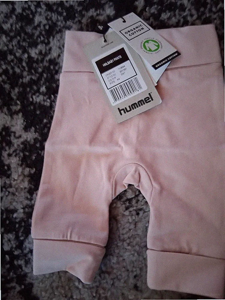 hummel Baby Jogginghose Gr. 44 Rosa Bio-Baumwolle, elastischer Bund