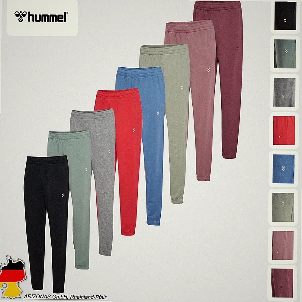 Hummel Damen Jogginghose Chevron Logo Elastischer Bund Unifarben Sport