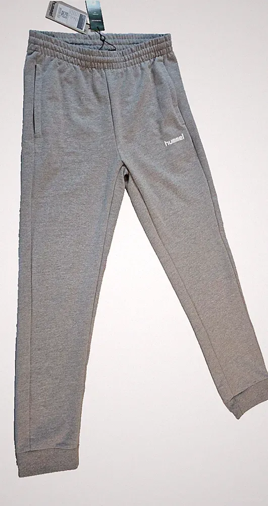 Hummel Go Kids Trainingshose Kinder Gr. 176 S Grau Baumwolle Sport Jogging Hose