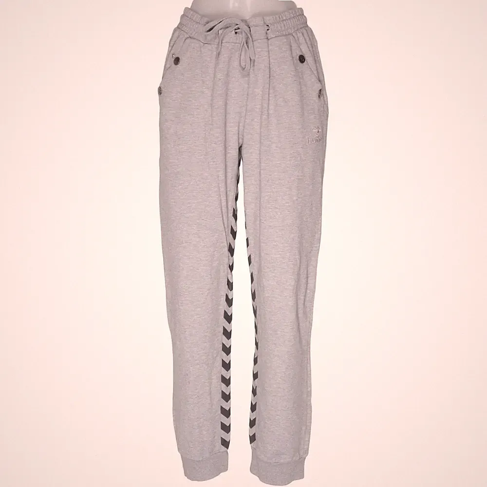 Hummel, Jogginghose, Größe: M, Grau/Schwarz, Baumwolle/Polyester, Chevron #EsD