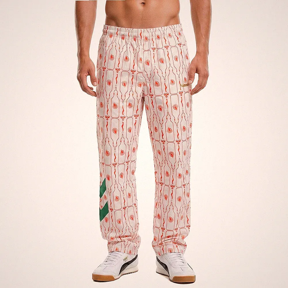 Hummel x Sriracha Hose Herren Stoffhose beige rot 18456