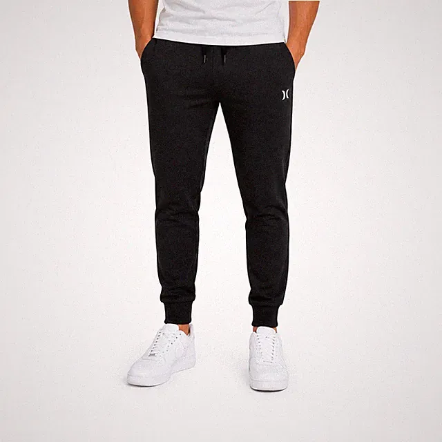 Hurley Men’s Black Fleece Jogger Pant Adjustable Drawstring (S03)
