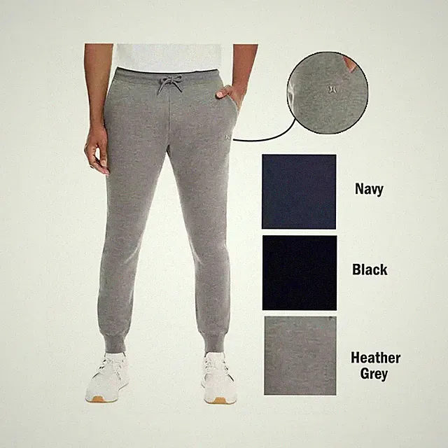 Hurley Men’s Fleece Jogger Black - Dark Grey Heather - Navy (S03)