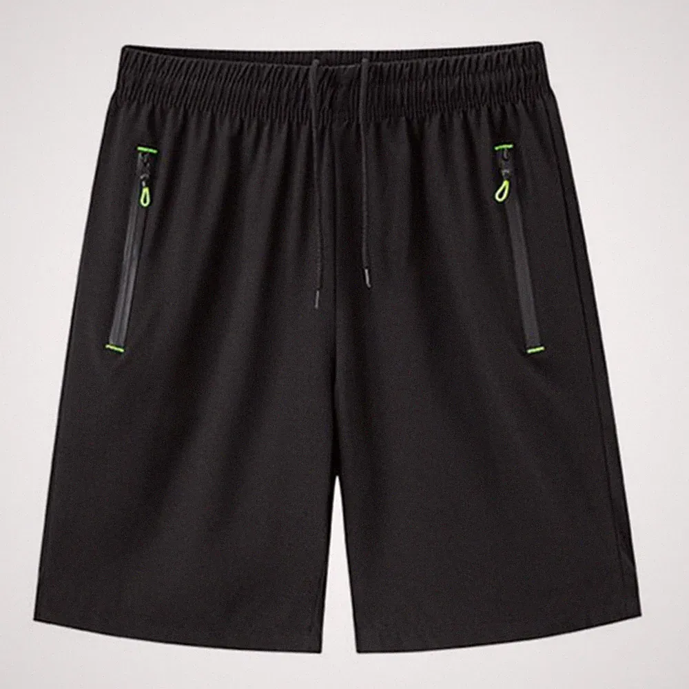 Ice Silk Herren Laufshorts schnelltrocknend Gummibund Jogginghose einfarbig
