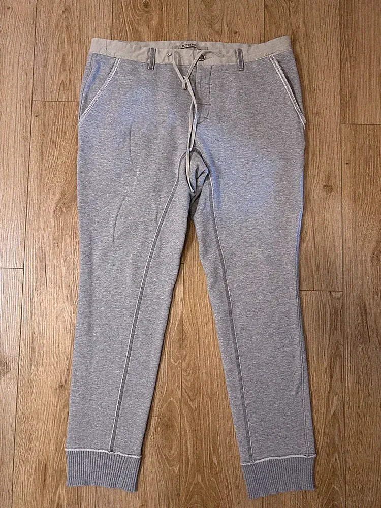 Iceberg Jogginghose Herren Grau Größe 52 36 Baumwolle Gerades Bein Joggers