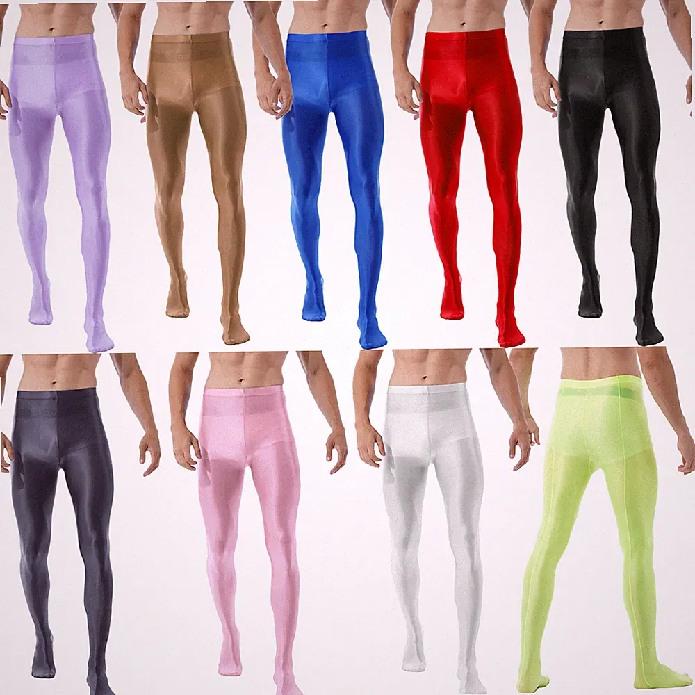 iEFiEL Herren Glossy Jogginghose Strumpfhose Ballett Yoga Leggings Sissy Tights