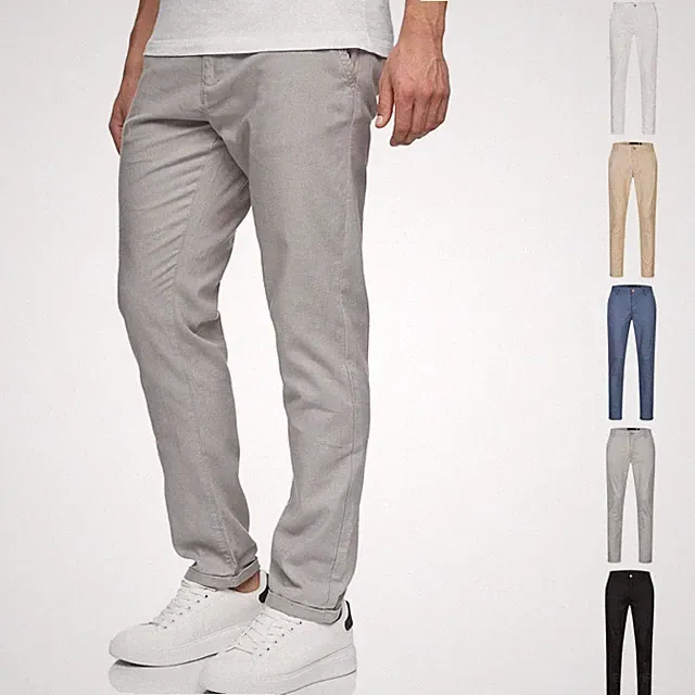 Indicode Herren Leinenhose Bryne-Stoffhose Sommerhose Männerhose Pants