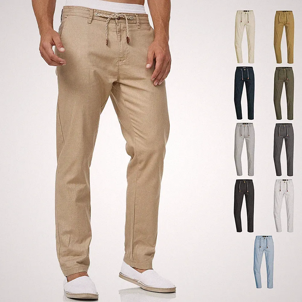 Indicode Herren Leinenhose Veneto-Stoffhose Chino Hose Pants Leichte Sommerhose