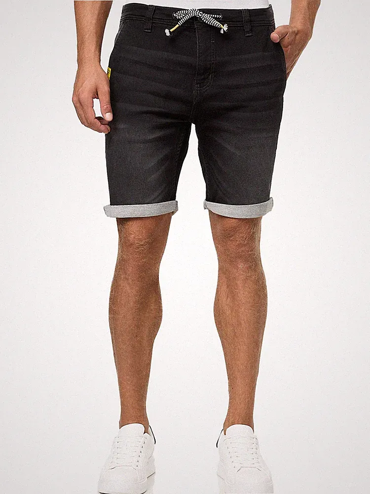 Indicode Herren Sweatshorts Azibo-Kurze Denim Hose Jeans Jogging Shorts Männer