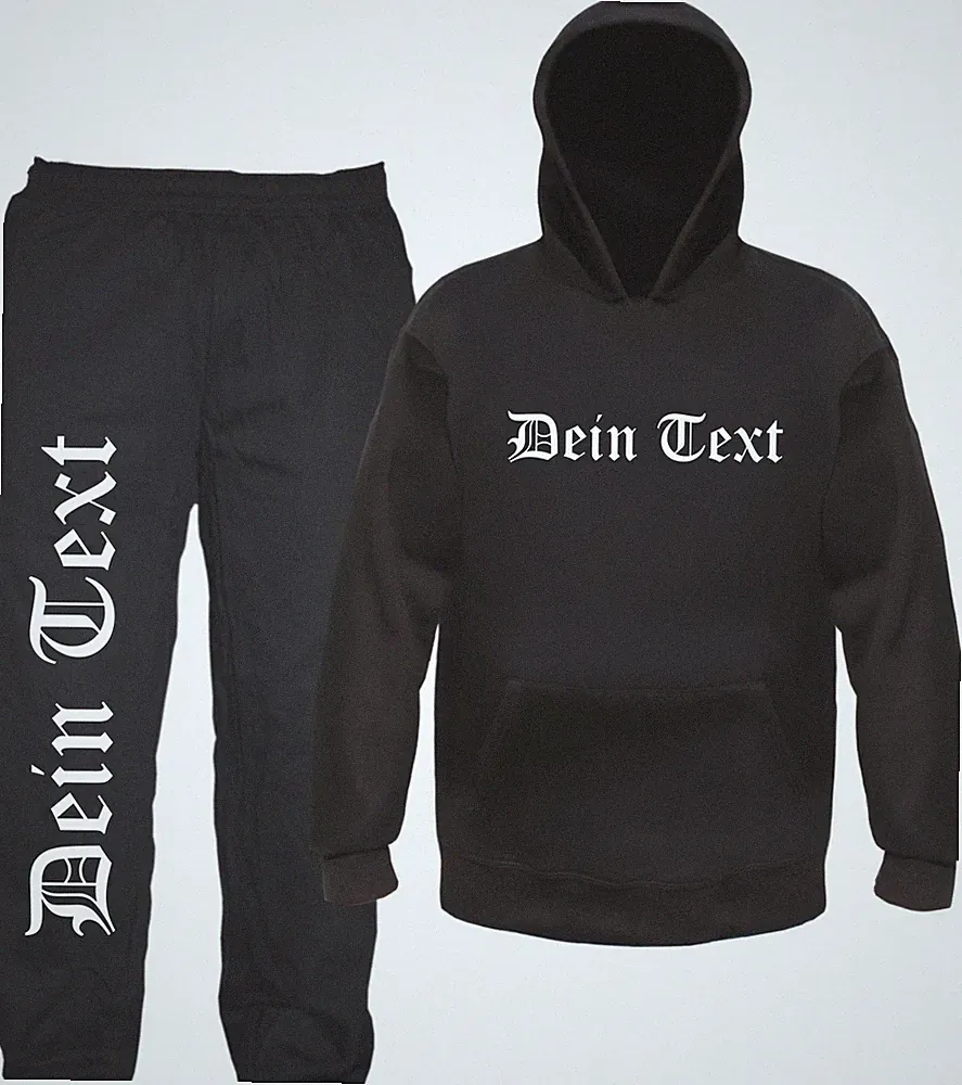 Individueller Jogginganzug - altdeutsch gerade - Jogginghose und Hoodie