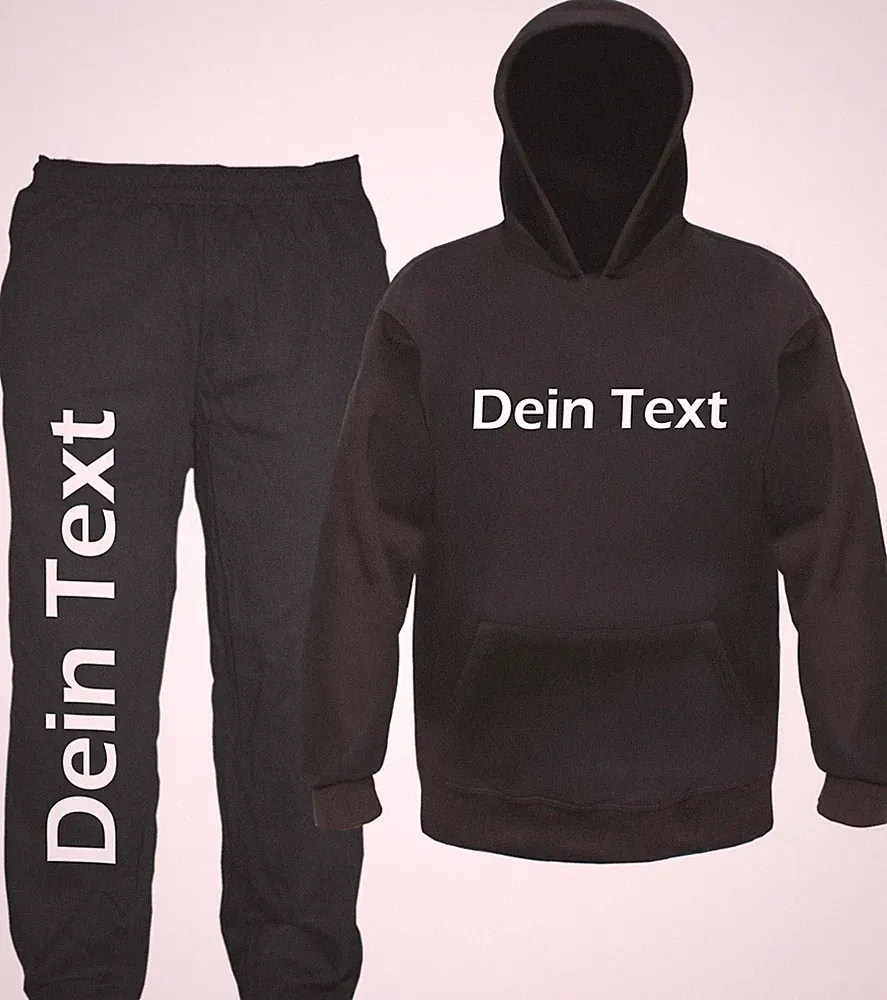 Individueller Jogginganzug - Blockschrift - Jogginghose und Hoodie
