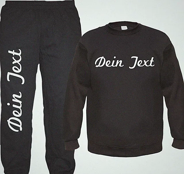 Individueller Jogginganzug - Schreibschrift - mit Rundhals-Sweatshirt