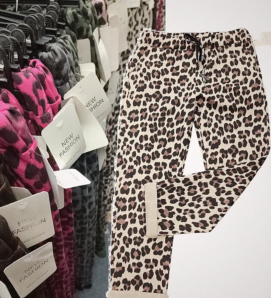 Italy Damen Leo Hose Winter Stretch Jogpants Freizeithose Hose Jogginghose 38-44