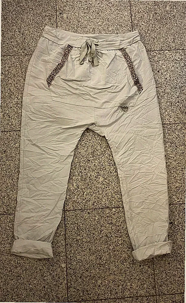 ITALY STYLE Damenhose Jogging Hose Joggingpants Baggy hellgrau 34- 40 H27