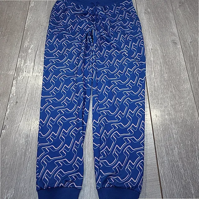 J.Lindeberg Callum Print Pant Mens Large Blue Geometric Bridge Logo Joggers