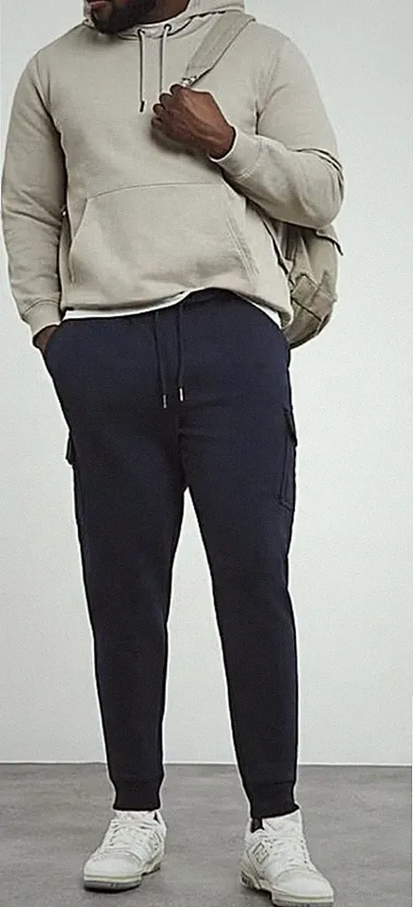 JACAMO Jogginghose Jogging Hose Gr. 58-60 5XL Navy Bündchen Saum Cargotaschen