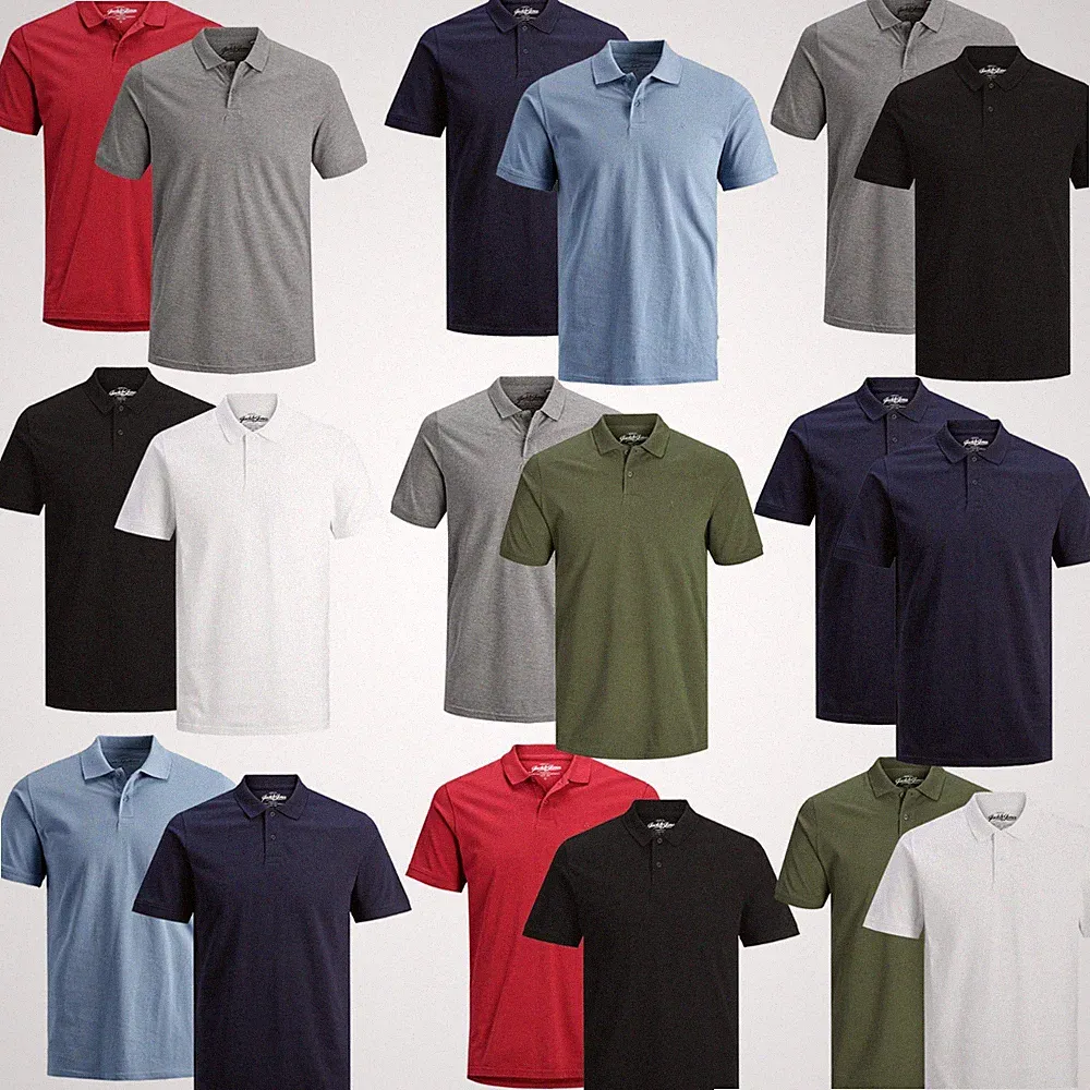 Jack & Jones 2er Pack Herren Poloshirt Polohemd kurzarm Slim Fit Doppelpack NEU