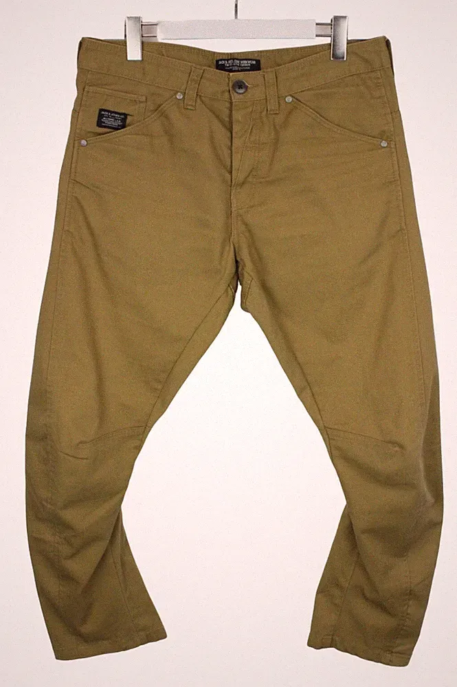JACK & JONES Anti Fit Hose Herren W34 L28 Arbeitskleidung Tapered Knopf Fly