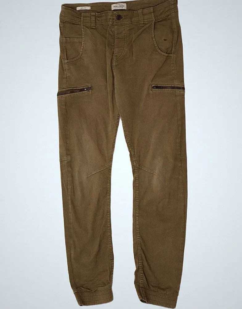 Jack & Jones Herren Anti Fit Jogginghose Cargo Hose W31 L29 Khaki Baumwolle AM10