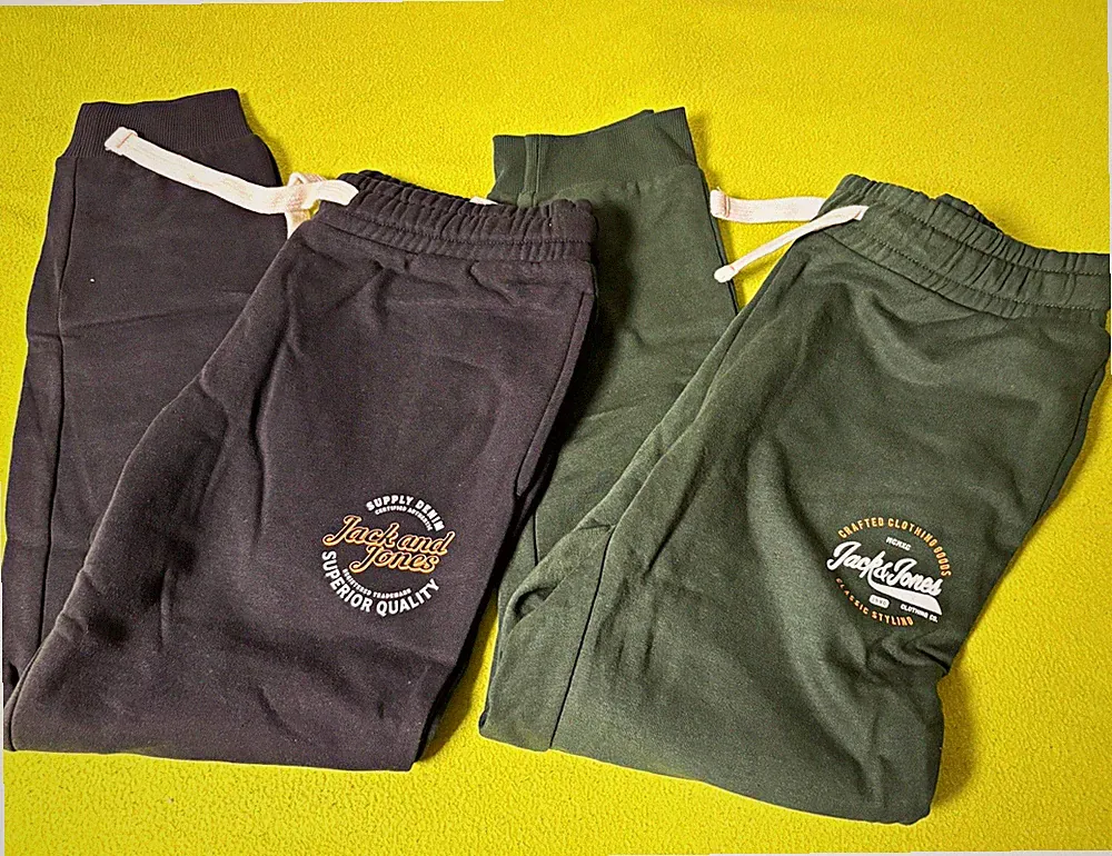 JACK & JONES Herren Jogginghose 2er Pack schwarz/grün Gr. M JWHGORDON