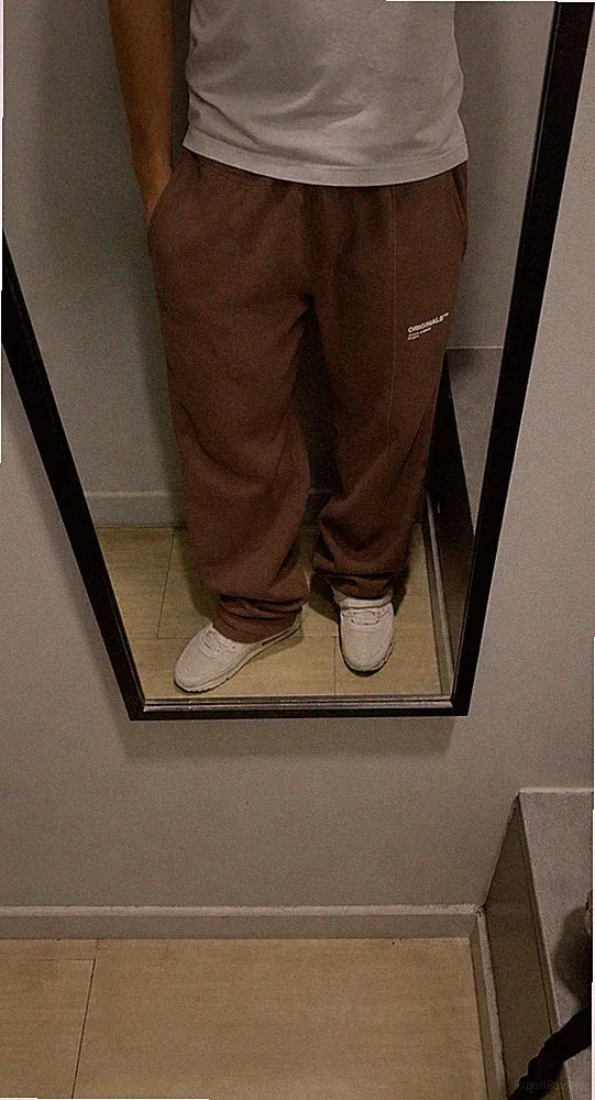 JACK & JONES Herren Jogginghose Braun XL elastischer Bund Logo