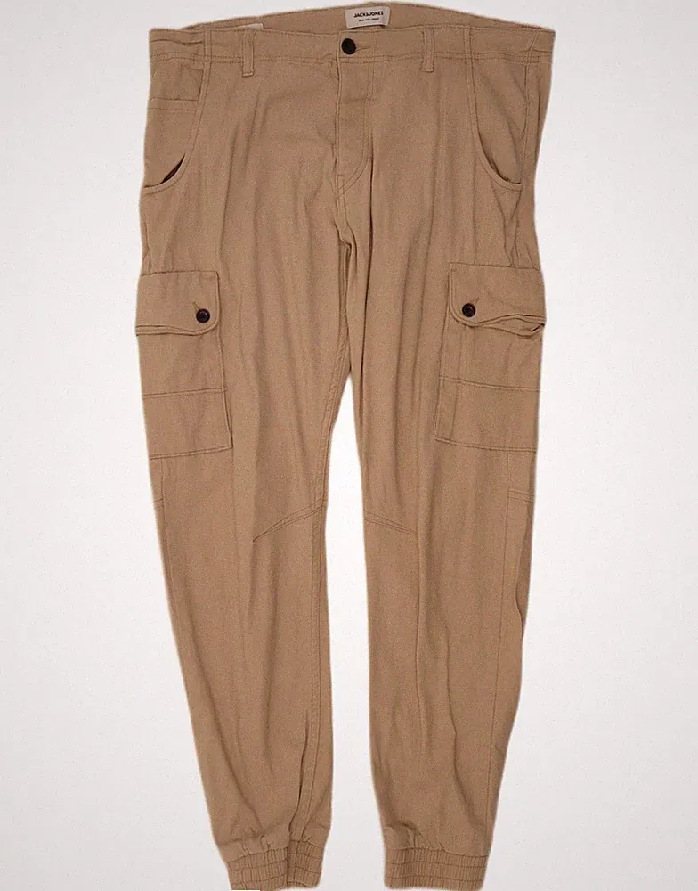 Jack & Jones Herren Jogginghose Cargo Hose W36 L30 Beige Baumwolle CI17